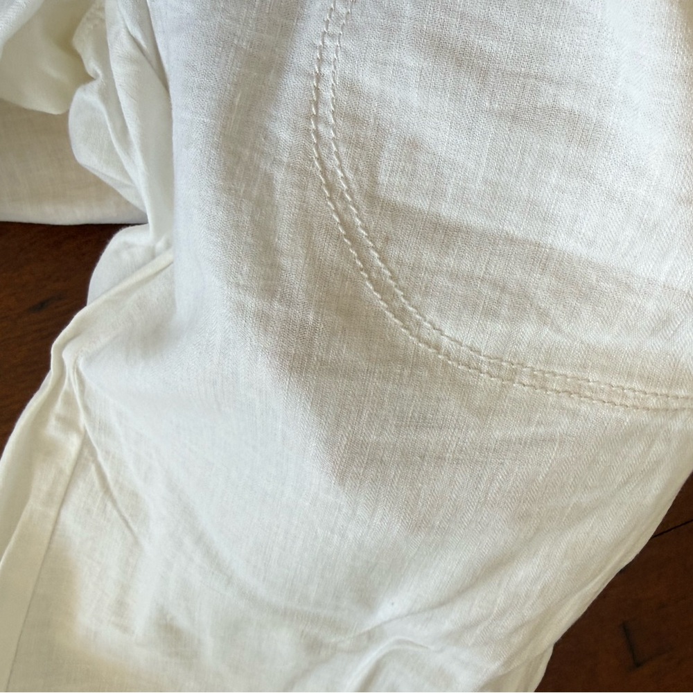 Anthropologie Pilcro white Linen wide leg pant, size 8 ready for summer! - Picture 10 of 11